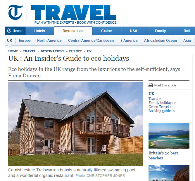 Eco-Holidays in the UK range from the rustic to the chic